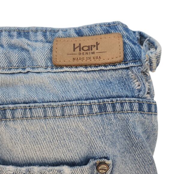 Hart Denim Jeans 29 Stone Wash Bleached Ripped Destroyed Distressed Preppy - Picture 8 of 16